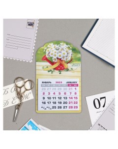 Календарь на магните Букет цветов 9 5х145 мм Лис