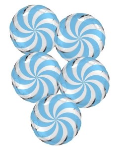 Шар фольгированный 18 Леденец голубой круг набор 5 шт Agura