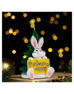 Свеча фигурная Кролик с открыткой 9х6 см 45 г Nnb