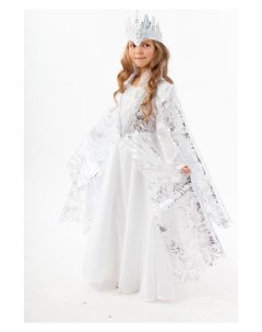 Карнавальный костюм Снежная королева платье корона размер 140 72 Пуговка