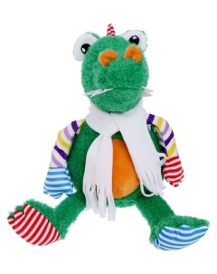 Мягкая игрушка Крокодил Роб в белом флисовом шарфе 20 см Unaky soft toy