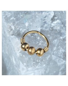 Пирсинг в нос Шарики кольцо D 6мм цвет золото Nnb