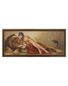 Картина Девушка и лев 23х53 см Nnb