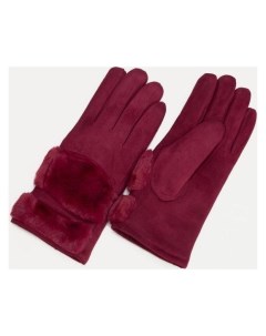 Перчатки женские безразмерные с утеплителем цвет бордовый Nnb