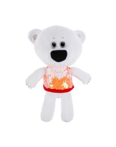 Мягкая игрушка Медвежонок Белая Тучка в футболке с пайетками Мульти-пульти