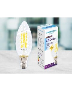 Филаментная светодиодная лампа E14 6W 4200K белый C35 Filament Ambrella light