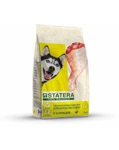 Полнорационный сухой корм для собак с курицей 3 кг Statera