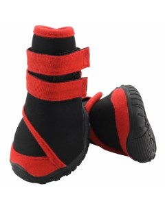 Ботинки для собак черные с красным размер L 65х60х75 мм 4 шт Триол