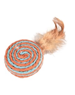 Игрушка для кошек спираль разноцветная с пером 1 шт Pet star