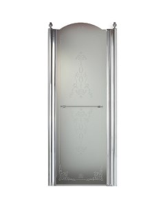 Душевая дверь Diadema 90 R 28279 профиль Хром стекло матовое с декором Migliore