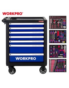 Набор инструментов WP209037 в металлическом шкафу 195 предметов Workpro