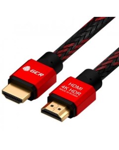 GCR Кабель 1 5m HDMI 2 0 BICOLOR нейлон AL корпус красный HDR 4 2 2 Ultra HD 4K 60 fps 60Hz 5K 30Hz  Green connection
