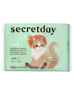 Хлопковые гигиенические прокладки LOVE размер S 18 шт Прокладки Secret day