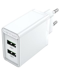 Сетевое зарядное устройство FBAW0 EU на 2 порта USB A A QC 3 0 белое Vention