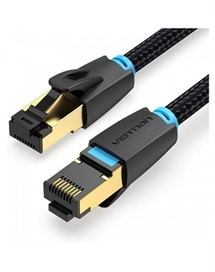 Патч-корд UTP 2м Vention (IKGBH) категория 8 черный тканевая оплетка