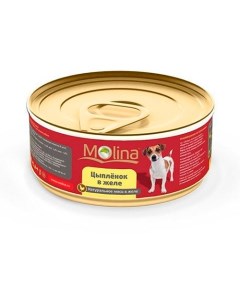 Консервы Молина для собак Цыпленок с говядиной в желе цена за упаковку Molina