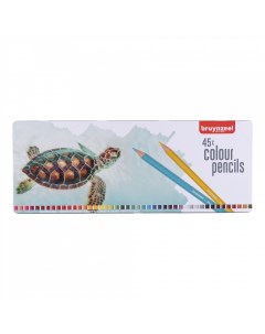 Набор цветных карандашей Черепаха 45 цв в металлической коробке Bruynzeel