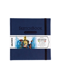 Скетчбук для акварели "Veroneze" 14,5х14,5 см 40 л 200 г темно-синий Малевичъ