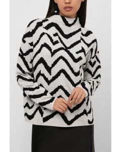 Шерстяной свитер с геометричным принтом Boss