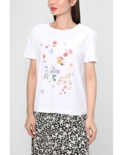 Хлопковая футболка с цветочным принтом Esprit casual