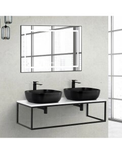 Мебель для ванной Etna Kraft 120 столешница EK 120 2 BL черная раковина Belbagno