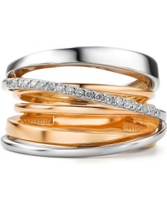 Кольцо с 19 бриллиантами из красного золота Костромская ювелирная фабрика "алькор"