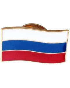 Булавка Флаг России из красного золота Эстет