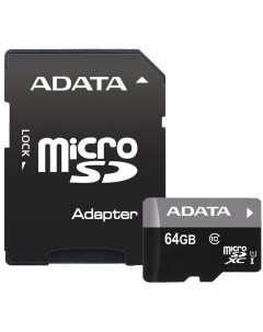 Карта памяти MicroSD 64GB Class 10 AUSDX64GUICL10 RA1 Adata