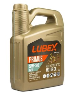 Синтетическое моторное масло Primus MV 5W 30 4 л Lubex