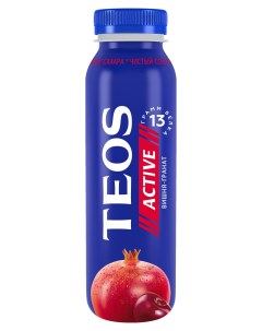 Йогурт питьевой Active со вкусом вишни и граната 1 8 260 г Teos