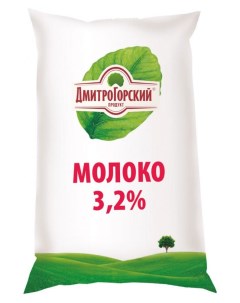 Молоко питьевое Дмитрогорское пастеризованное 3 2 БЗМЖ 900 мл Дмитрогорский продукт