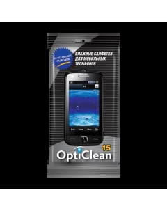 Салфетки влажные 15шт для мобильных телефонов Opti clean