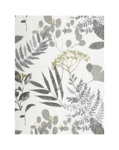 Портьера флора 127443 2х2 7м льняная ткань флористика серый Тд текстиль