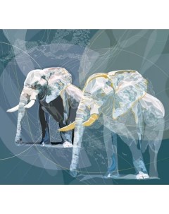 Постер 410х445 высокие вибрации слоны 9491 Лакарт дизайн