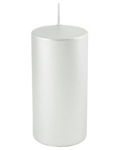 Свеча столбик лакированная белый перламутр 56 120мм 300099 Kukina raffinata