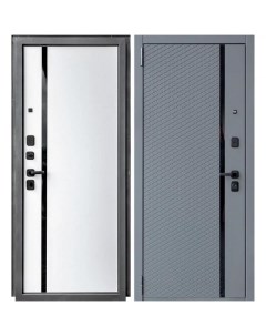 Дверь входная металлическая дк 80 2050х860мм левая софт графит софт белый снег Дверной континент