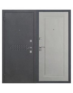 Дверь входная dominanta муар ясень серый эмаль 2050х960 левая Ferroni