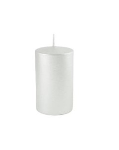Свеча столбик лакированная белый перламутр 56 80мм 300090 Kukina raffinata