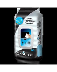 Салфетки влажные 90шт для экранов всех типов Opti clean