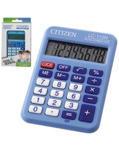 Калькулятор карманный LC 110NRBL малый 89х59 мм 8 разрядов двойное питание синий Citizen