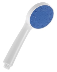 Душевая лейка Z0210 пластик 1 режим цвет белый с синей вставкой Zein