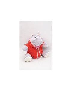 Мягкая игрушка Бегемот Кромби в красной толстовке 22 см Unaky soft toy