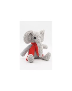 Мягкая игрушка Слоник Фауст младший в красном шарфе 22 см Unaky soft toy