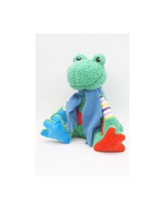 Мягкая игрушка Лягушка Герда в голубом флисовом шарфе 20 см Unaky soft toy