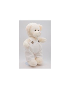 Мягкая игрушка Мишка Аха Великолепный стоячий в белом комбинезоне 33 см Unaky soft toy