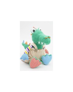 Мягкая игрушка Крокодил Роб в бежевом флисовом комбинезоне 20 см Unaky soft toy