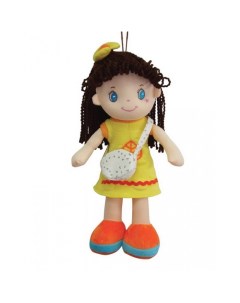 Мягкая игрушка Кукла брюнетка в желтом платье 20 см Abtoys