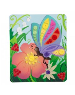 Набор для творчества Картина из пуговиц для малышей Бабочка и цветок Bondibon