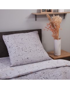 Комплект постельного белья Simplify New Grey terrazzo 1 5 сп нав 50х70 см поплин Домовой