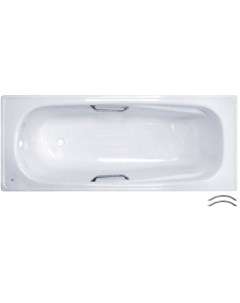 Стальная ванна 170х70 см отверстиями для ручек Universal HG B70H handles Blb